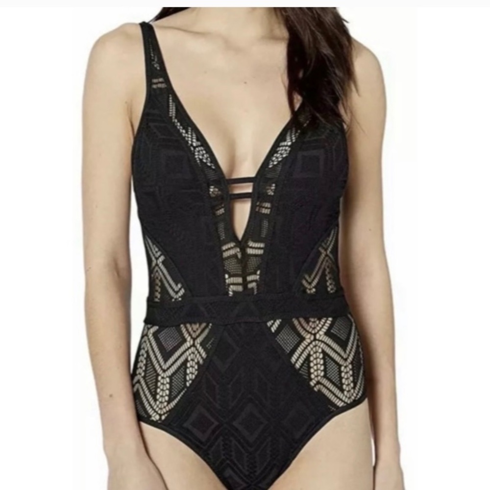 Becca Color Play Show Tell Crochet Neck One-Piece